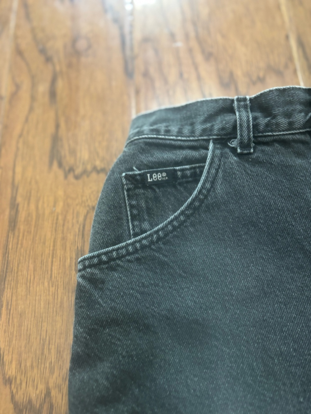 Vintage Lee Black Denim Jorts High Rise Shorts Size 10womens - Picture 2 of 9